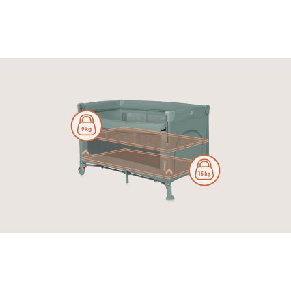 Lionelo - reisivoodi 3-ühes ELLEN, roheline salvei