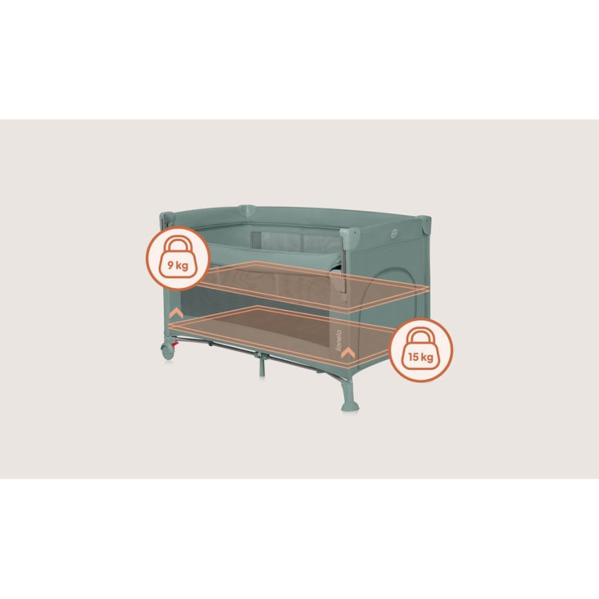 Lionelo - reisivoodi 3-ühes ELLEN, roheline salvei