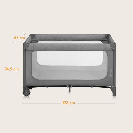 Lionelo - Reisivoodi JASMIN EASY FOLD Grey Stone