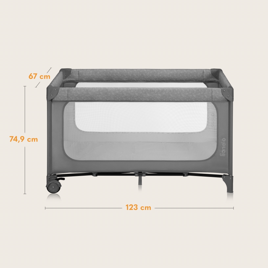 Lionelo - Reisivoodi JASMIN EASY FOLD Grey Stone