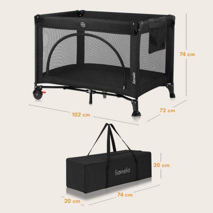 Lionelo - Reisivoodi LAURA Black Carbon