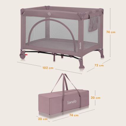Lionelo - reisivoodi LAURA roosa-nahatoon