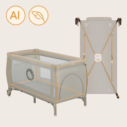 Lionelo - Reisivoodi STEFI PLUS Beige Cappuccino