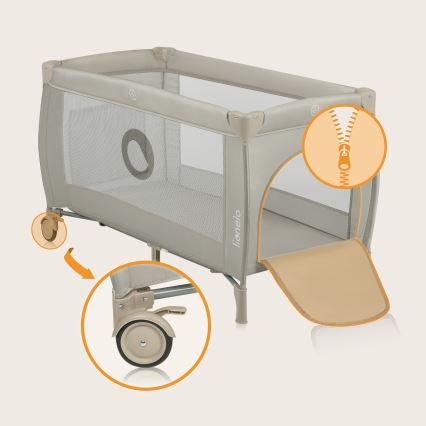 Lionelo - Reisivoodi STEFI PLUS Beige Cappuccino