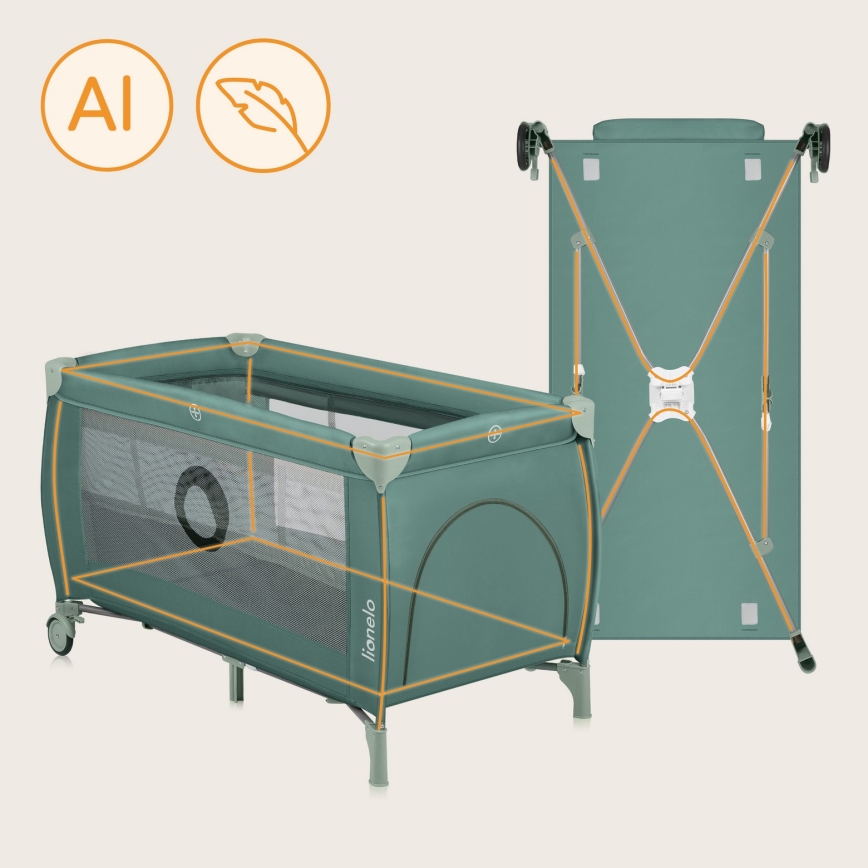 Lionelo - Reisivoodi STEFI PLUS Green Olive
