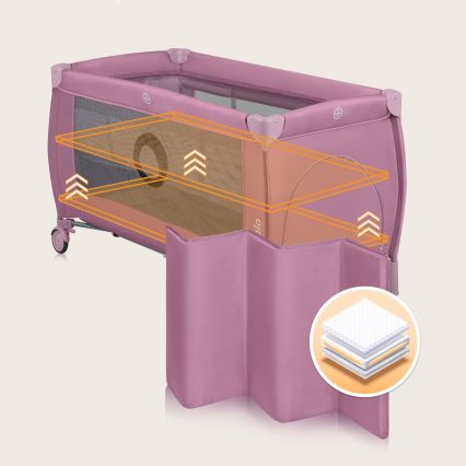 Lionelo - Reisivoodi STEFI PLUS Roosa magnoolia