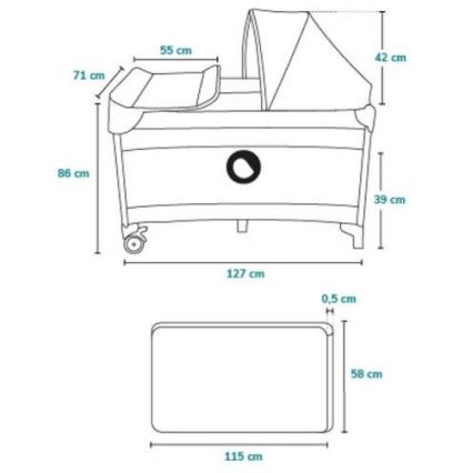 Lionelo - reisivoodi SVEN PLUS hall/türkiissinine