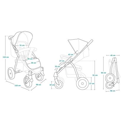Lionelo - spordikäru ANNET PLUS Concrete
