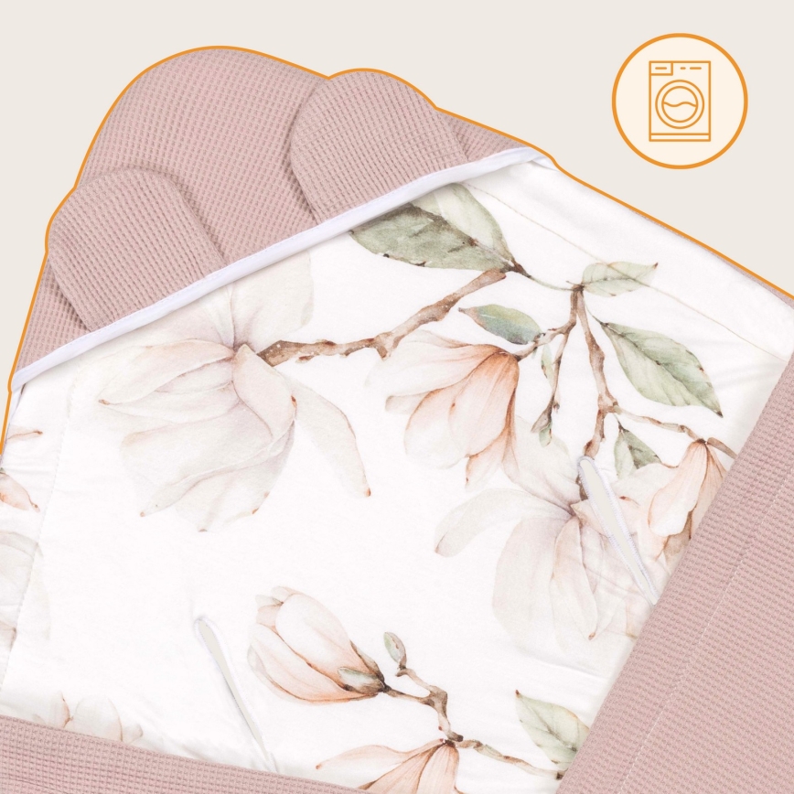 Lionelo - TRAVEL SWADDLE mähkimiskott laste turvatooli jaoks 90x90 cm beež Magnolia