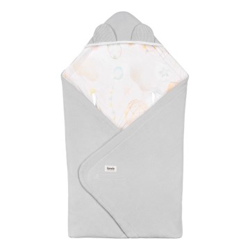 Lionelo - TRAVEL SWADDLE mähkimistekk autoistmele 90x90 cm hall Baloon
