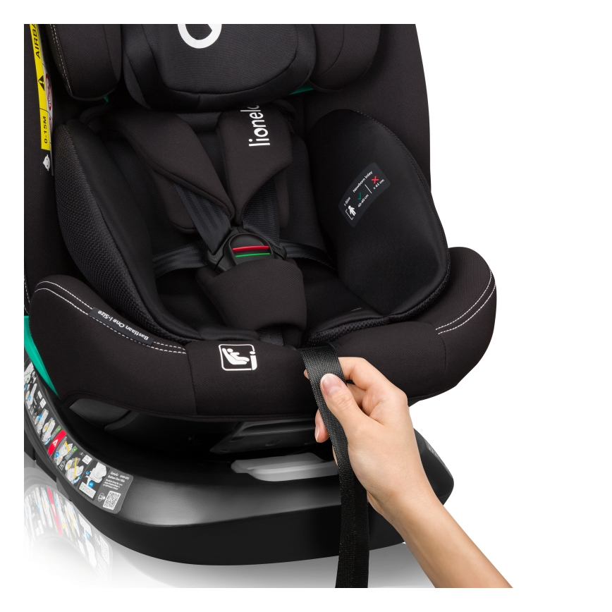 Lionelo - Pööratav turvatool koos alusega BASTIAAN ONE i-Size 40-150 cm Black Carbon