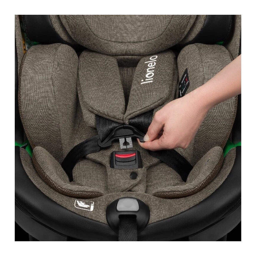 Lionelo - Turvatool koos pöörleva alusega HARMONY i-Suurus 40-150 cm must/oliiv