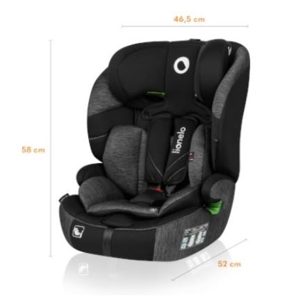 Lionelo - Turvatool LEVI ONE i-Suurus 76-150 cm must/hall