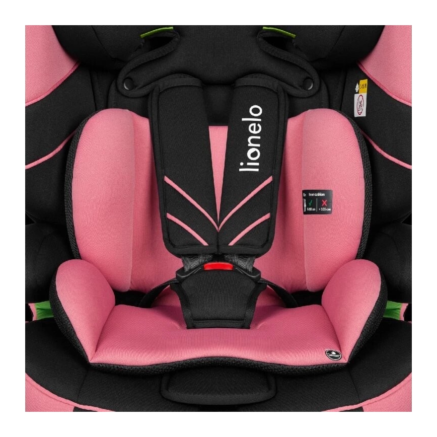 Lionelo - Turvatool LEVI ONE i-Suurus 76-150 cm must/roosa