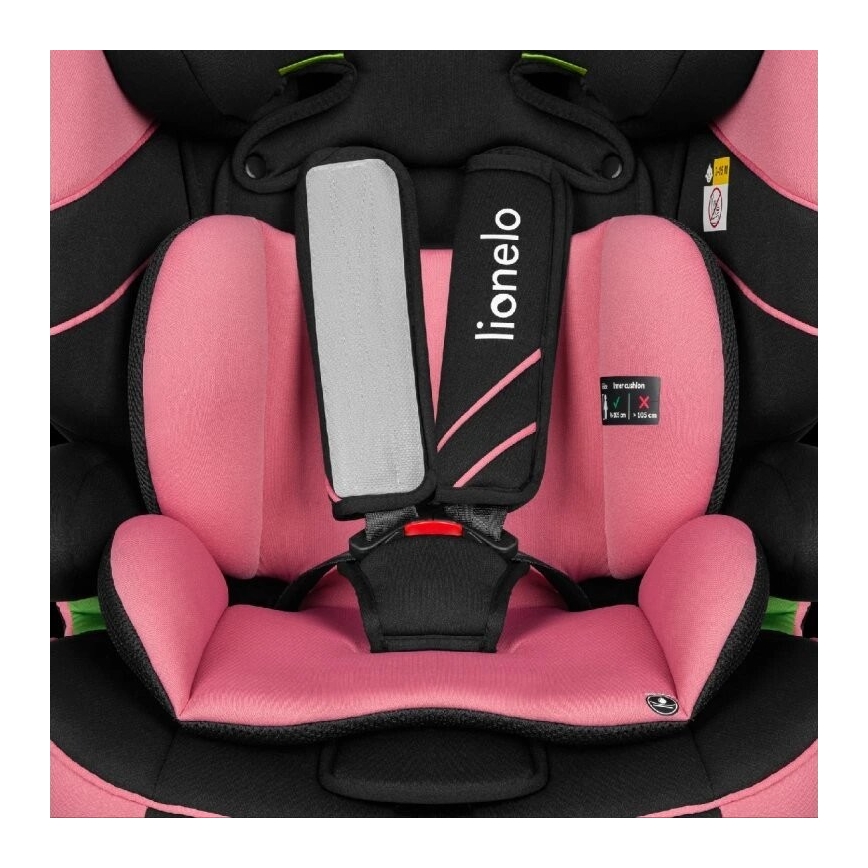Lionelo - Turvatool LEVI ONE i-Suurus 76-150 cm must/roosa