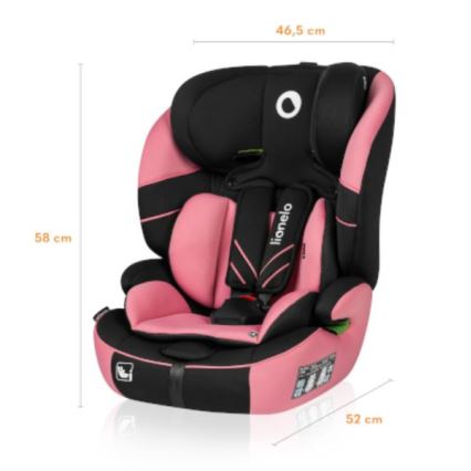 Lionelo - Turvatool LEVI ONE i-Suurus 76-150 cm must/roosa