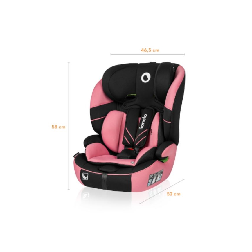 Lionelo - Turvatool LEVI ONE i-Suurus 76-150 cm must/roosa