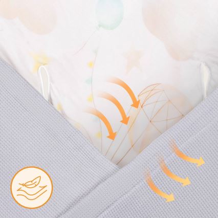 Lionelo - turvatooli mähkimistekk TRAVEL SWADDLE 90x90 cm hall õhupall