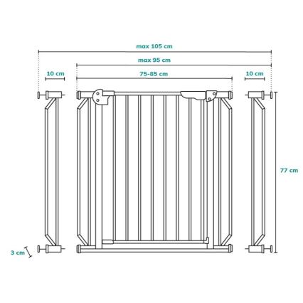 Lionelo - Turvavärav TRUUS SLIM LED hall
