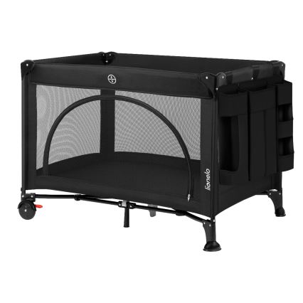 Lionelo - Voodikott 3-ühes SIDEPOCKET Must