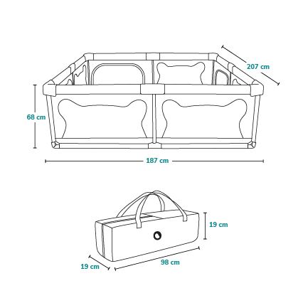 Lionelo - WILLOW XL mänguait, hall
