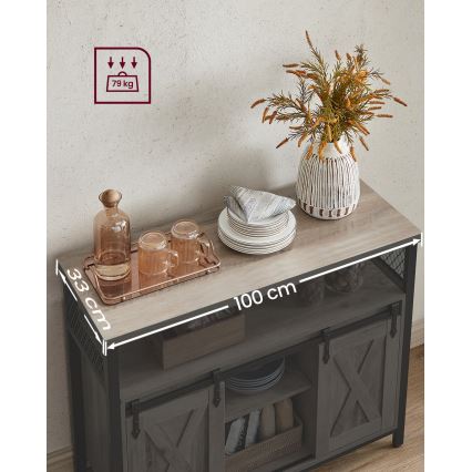 Kummut liugustega FIRA taupe/must