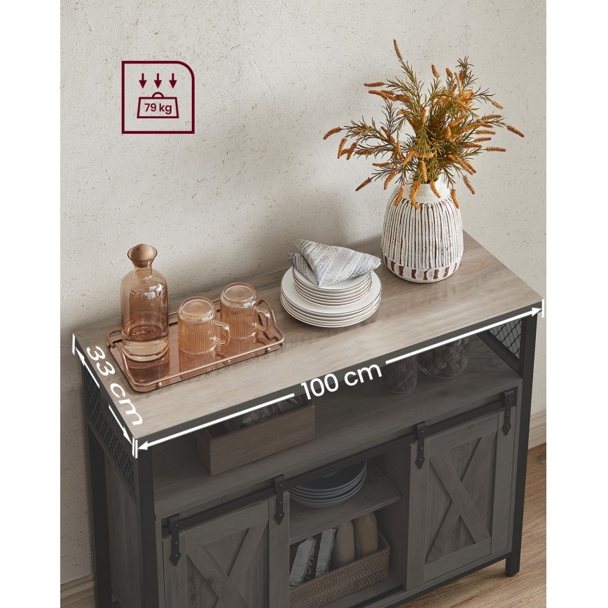 Kummut liugustega FIRA taupe/must