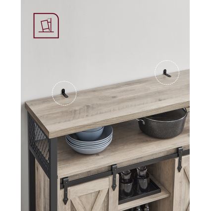 Kummut liugustega FIRA taupe/must
