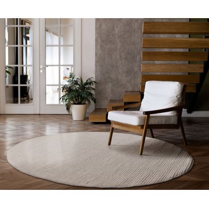 Looduslik ümmargune vaip FIR WOOL 160 cm 2600 g/m² kreemjas