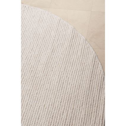 Looduslik ümmargune vaip FIR WOOL 160 cm 2600 g/m² kreemjas