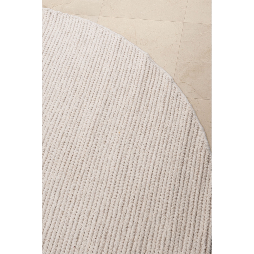 Looduslik ümmargune vaip FIR WOOL 160 cm 2600 g/m² kreemjas