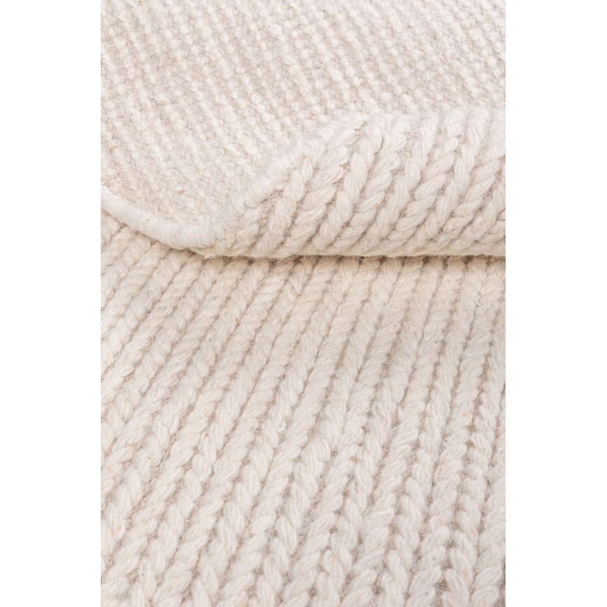 Looduslik ümmargune vaip FIR WOOL 160 cm 2600 g/m² kreemjas