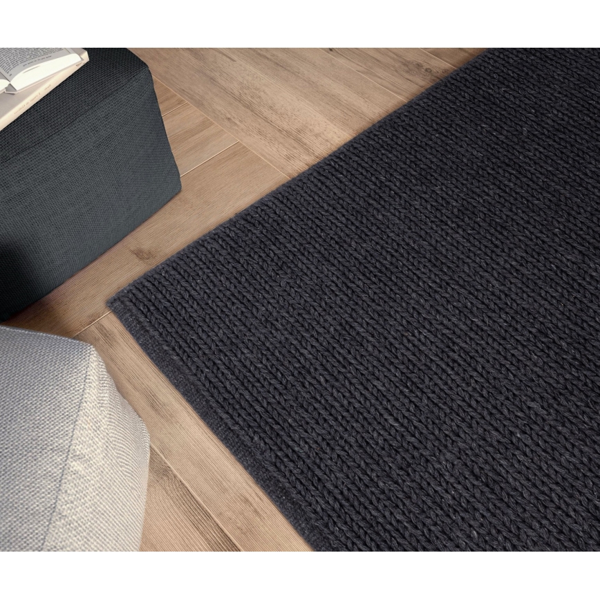 Looduslik vaip FIR WOOL 70x140 cm 2600 g/m2 antratsiit