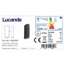 Lucande - LED Väli seinavalgusti CORDA 2xLED/3W/230V IP54