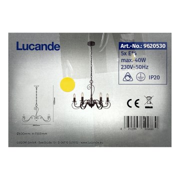 Lucande - Lühter CALEB 5xE14/40W/230V