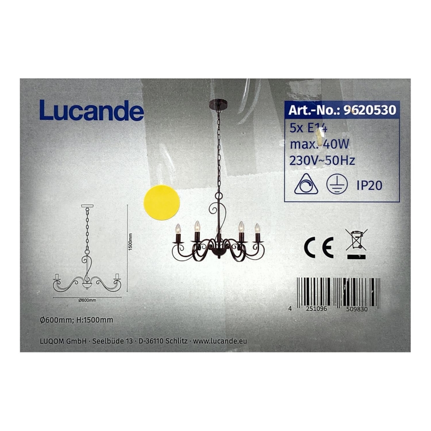 Lucande - Lühter CALEB 5xE14/40W/230V