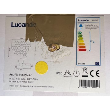 Lucande - Seinavalgusti ALEXARU 1xE27/60W/230V