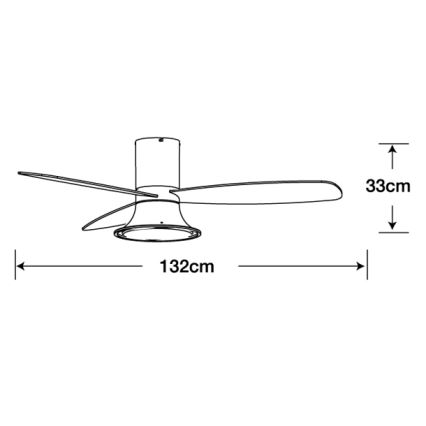 Lucci Air 210661 - LED Hämardatav laeventilaator FLUSSO 1xGX53/18W/230V puit/valge + kaugjuhtimispult