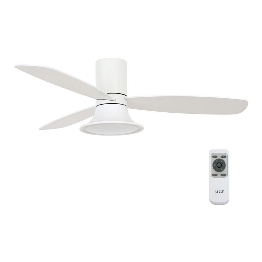 Lucci Air 210661 - LED Hämardatav laeventilaator FLUSSO 1xGX53/18W/230V puit/valge + kaugjuhtimispult