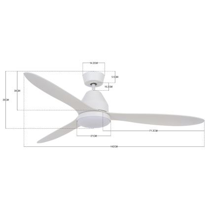 Lucci air 213043 - LED Laeventilaator WHITEHAVEN GX53/17W/230V valge + kaugjuhtimispult