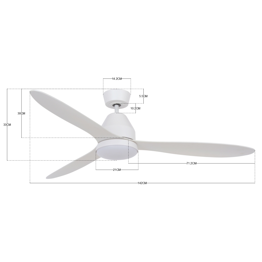 Lucci air 213043 - LED Laeventilaator WHITEHAVEN GX53/17W/230V valge + kaugjuhtimispult