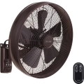 Lucci air 213125 - Seinaventilaator BREEZE 55W/230V must/pruun + kaugjuhtimispult