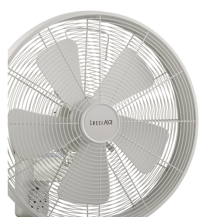 Lucci Air 213128EU - Seinale paigaldatav ventilaator BREEZE 55W/230V valge läbimõõt 46 cm + kaugjuhtimispult