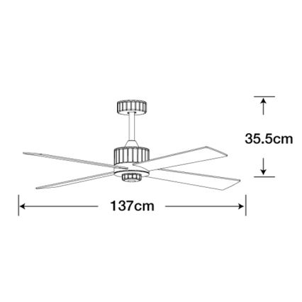 Lucci air 213170 - LED Laeventilaator NEWPORT must + kaugjuhtimispult