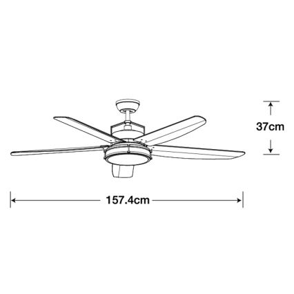 Lucci air 213176-LED Hämardatav laeventilaator LOUISVILLE 1xGX53/18W/230V puit/valge + kaugjuhtimispult