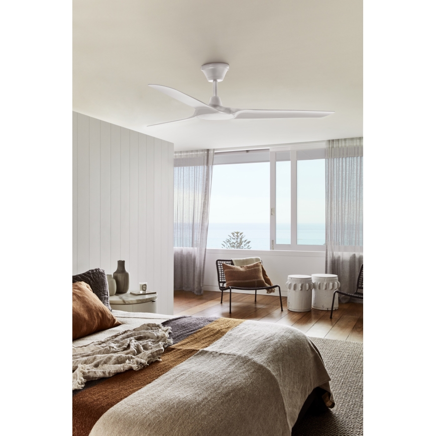 Lucci Air 21321549 - Laeventilaator ABYSS d. 142 cm IP66 valge + kaugjuhtimispult
