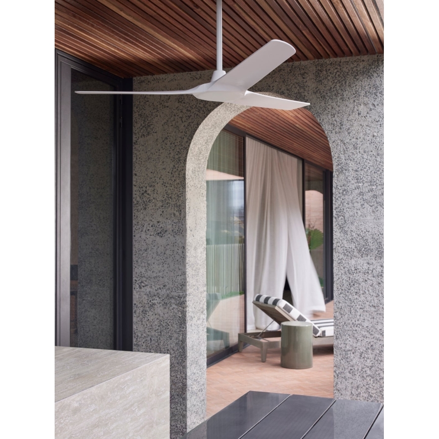 Lucci Air 21321549 - Laeventilaator ABYSS d. 142 cm IP66 valge + kaugjuhtimispult