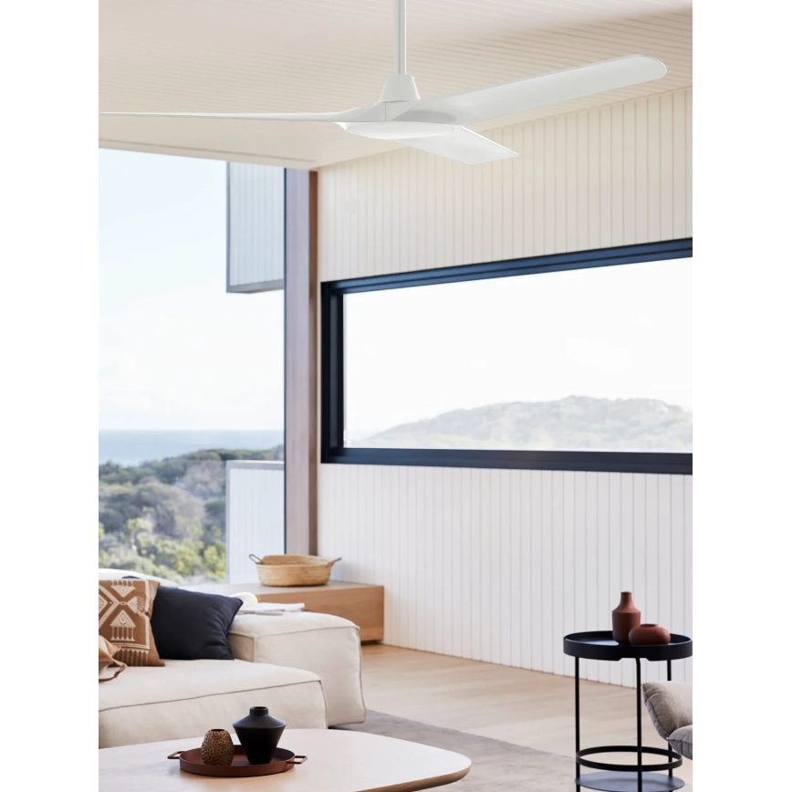 Lucci Air 21321549 - Laeventilaator ABYSS d. 142 cm IP66 valge + kaugjuhtimispult