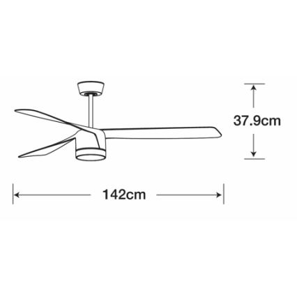 Lucci air 213281 - Laeventilaator PEREGRINE 1xGX53/12W/230V must + kaugjuhtimispult