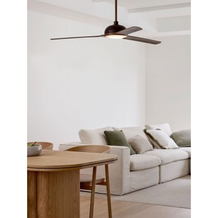 Lucci air 213301- LED Hämardatav laeventilaator UNIONE 1xGX53/12W/230V pruun/läikiv kroom + kaugjuhtimispult